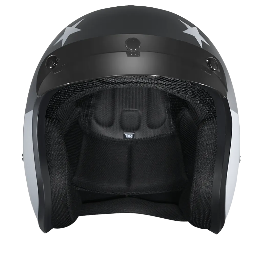 DOT Approved Daytona Cruiser Open Face Motorcycle Helmet - Men, Women & Youth - With Visor & Graphics - W/ Captain America Stealth