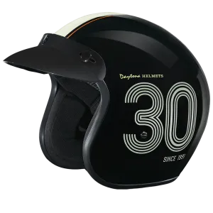DOT Approved Daytona Cruiser Open Face Motorcycle Helmet - Men, Women & Youth - With Visor & Graphics - W/ Daytona 30th