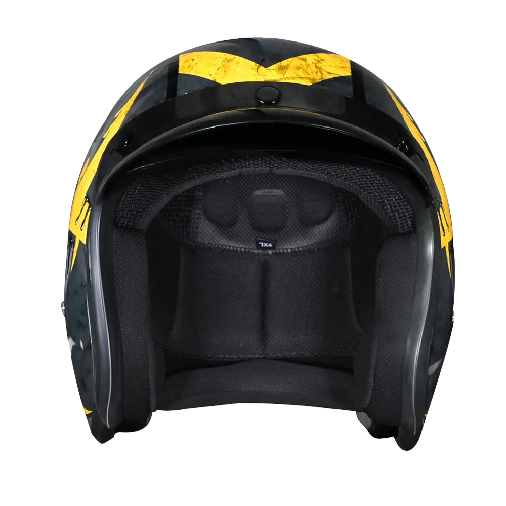 DOT Approved Daytona Cruiser Open Face Motorcycle Helmet - Men, Women & Youth - With Visor & Graphics - W/ Toxic