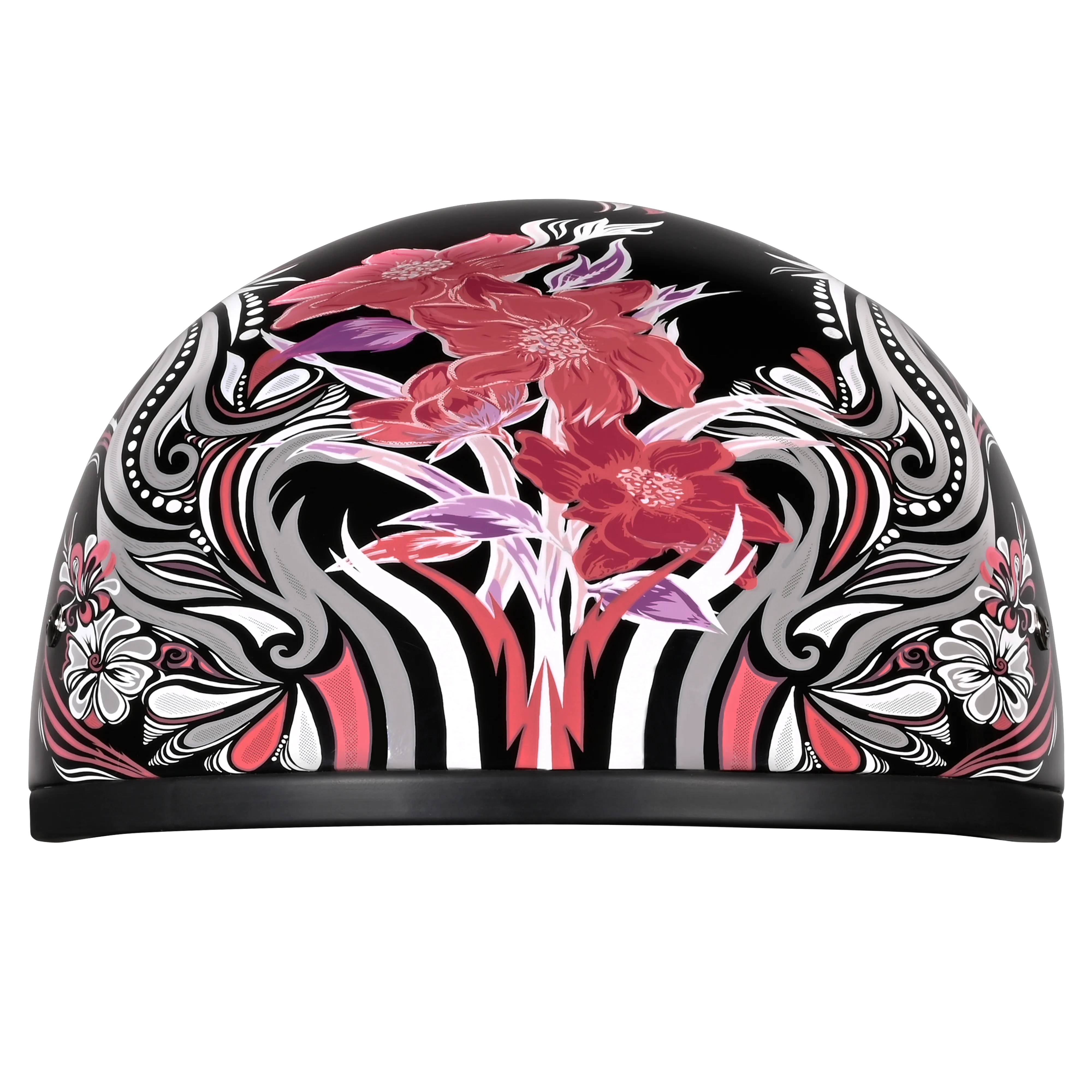 DOT Approved Daytona Motorcycle Half Face Helmet - Skull Cap Graphics for Men & Women, Scooters, ATVs, UTVs & Choppers - W/ Boss Bitch