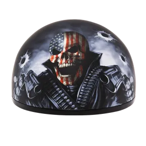 DOT Approved Daytona Motorcycle Half Face Helmet - Skull Cap Graphics for Men & Women, Scooters, ATVs, UTVs & Choppers - W/ Come Get 'Em