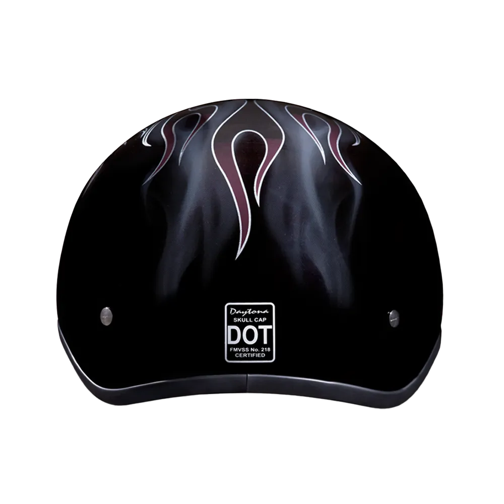 DOT Approved Daytona Motorcycle Half Face Helmet - Skull Cap Graphics for Men & Women, Scooters, ATVs, UTVs & Choppers - W/ Cross Bones