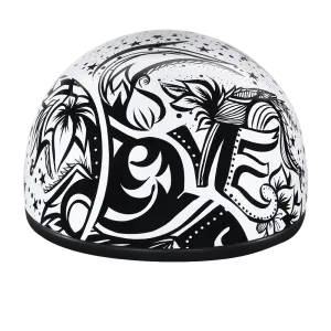 DOT Approved Daytona Motorcycle Half Face Helmet - Skull Cap Graphics for Men & Women, Scooters, ATVs, UTVs & Choppers - W/ Lovesee