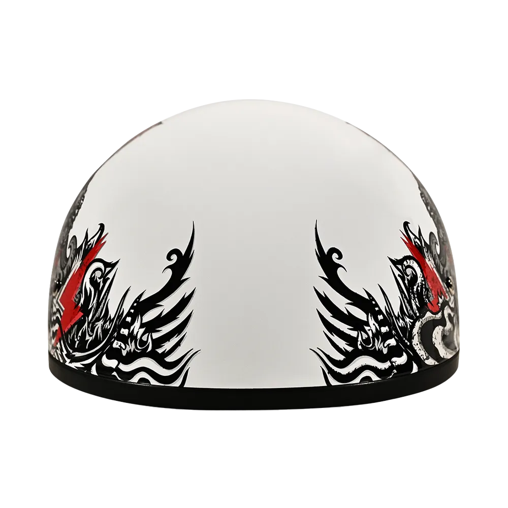 DOT Approved Daytona Motorcycle Half Face Helmet - Skull Cap Graphics for Men & Women, Scooters, ATVs, UTVs & Choppers - W/ Rockin' Reaper