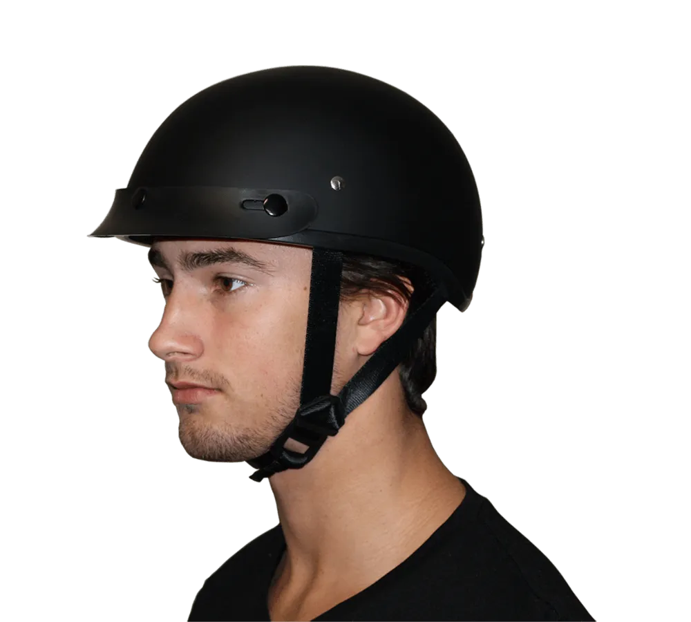 DOT Approved Daytona Motorcycle Half Face Helmet - Skull Cap Graphics for Men & Women, Scooters, ATVs, UTVs & Choppers - W/ Thunder