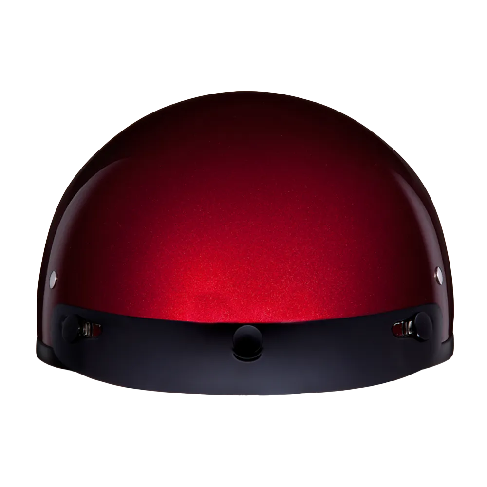 DOT Approved Daytona Skull Cap Half Shell Motorcycle Helmet - Beanie Style for Motorcycles, Cruisers, Scooters, and Mopeds - Black Cherry