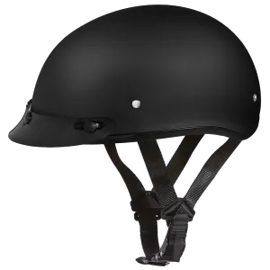 DOT Approved Daytona Skull Cap Half Shell Motorcycle Helmet - Beanie Style for Motorcycles, Cruisers, Scooters, and Mopeds - Dull Black