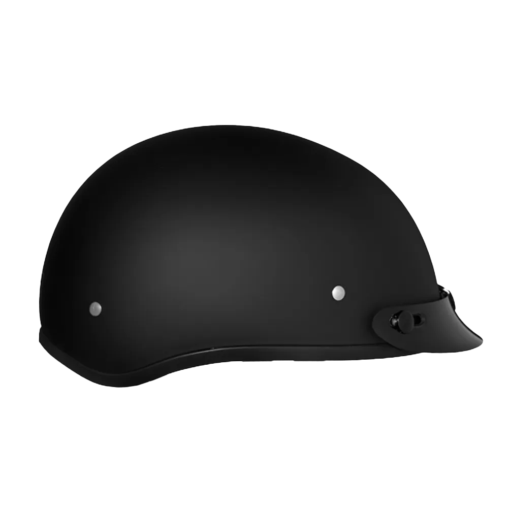 DOT Approved Daytona Skull Cap Half Shell Motorcycle Helmet - Beanie Style for Motorcycles, Cruisers, Scooters, and Mopeds - Dull Black