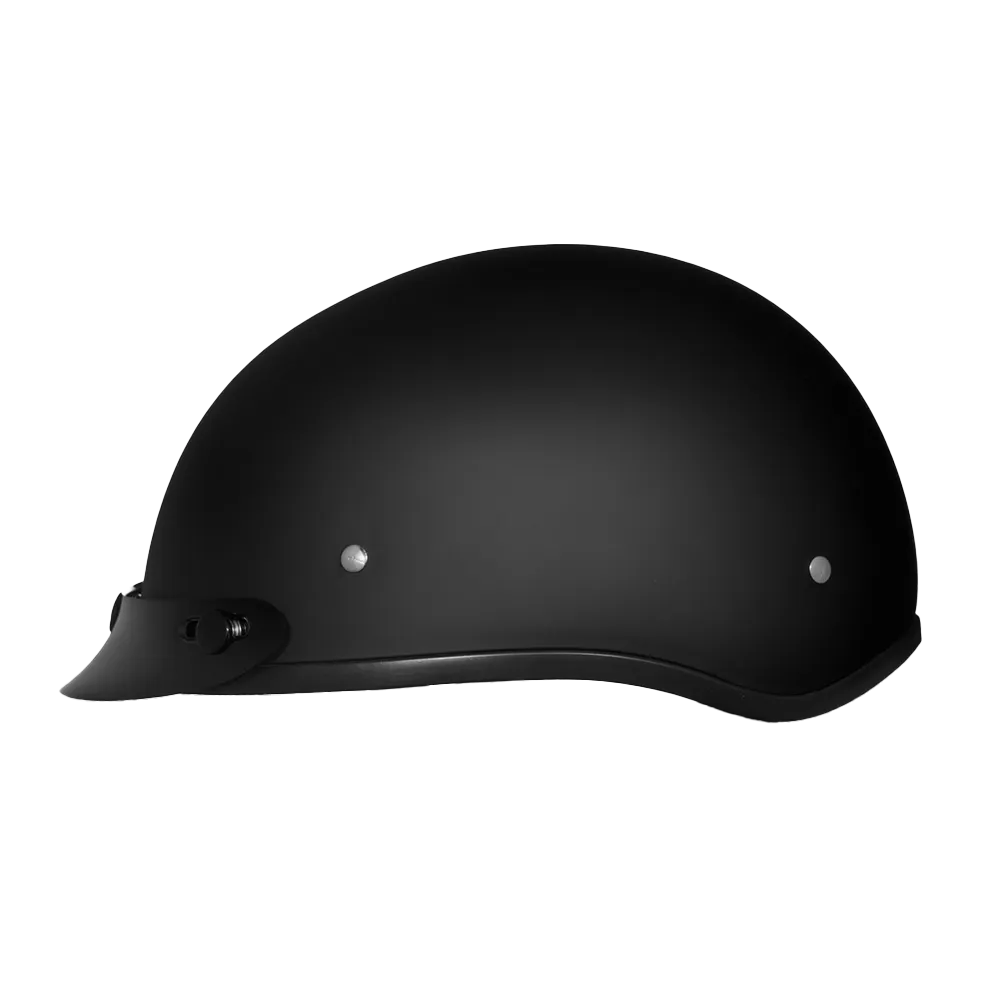 DOT Approved Daytona Skull Cap Half Shell Motorcycle Helmet - Beanie Style for Motorcycles, Cruisers, Scooters, and Mopeds - Dull Black