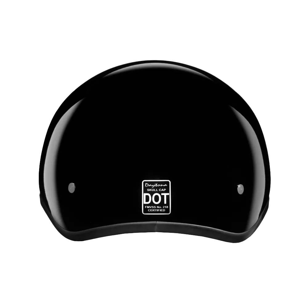 DOT Approved Daytona Skull Cap Half Shell Motorcycle Helmet - Beanie Style for Motorcycles, Cruisers, Scooters, and Mopeds - Hi-Gloss Black