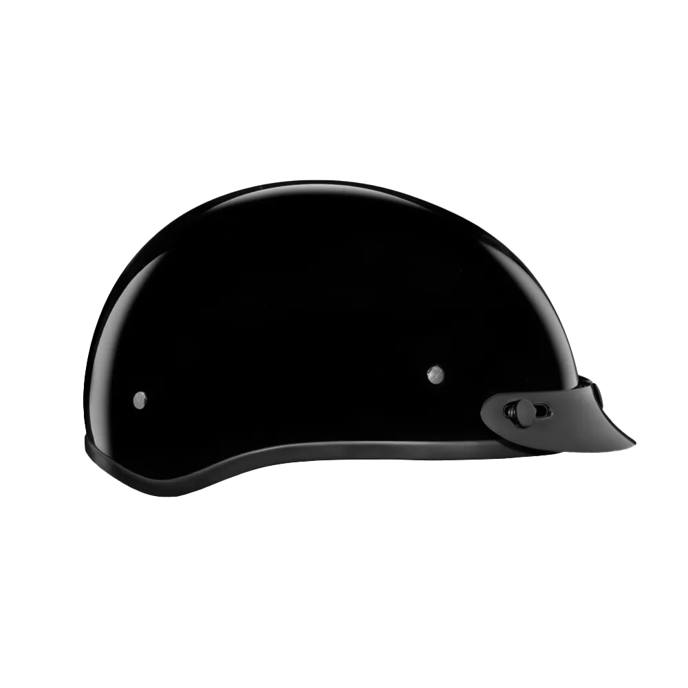 DOT Approved Daytona Skull Cap Half Shell Motorcycle Helmet - Beanie Style for Motorcycles, Cruisers, Scooters, and Mopeds - Hi-Gloss Black