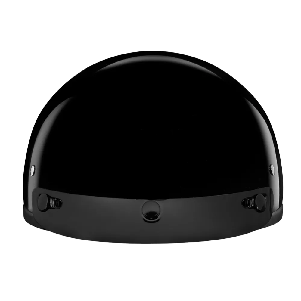 DOT Approved Daytona Skull Cap Half Shell Motorcycle Helmet - Beanie Style for Motorcycles, Cruisers, Scooters, and Mopeds - Hi-Gloss Black