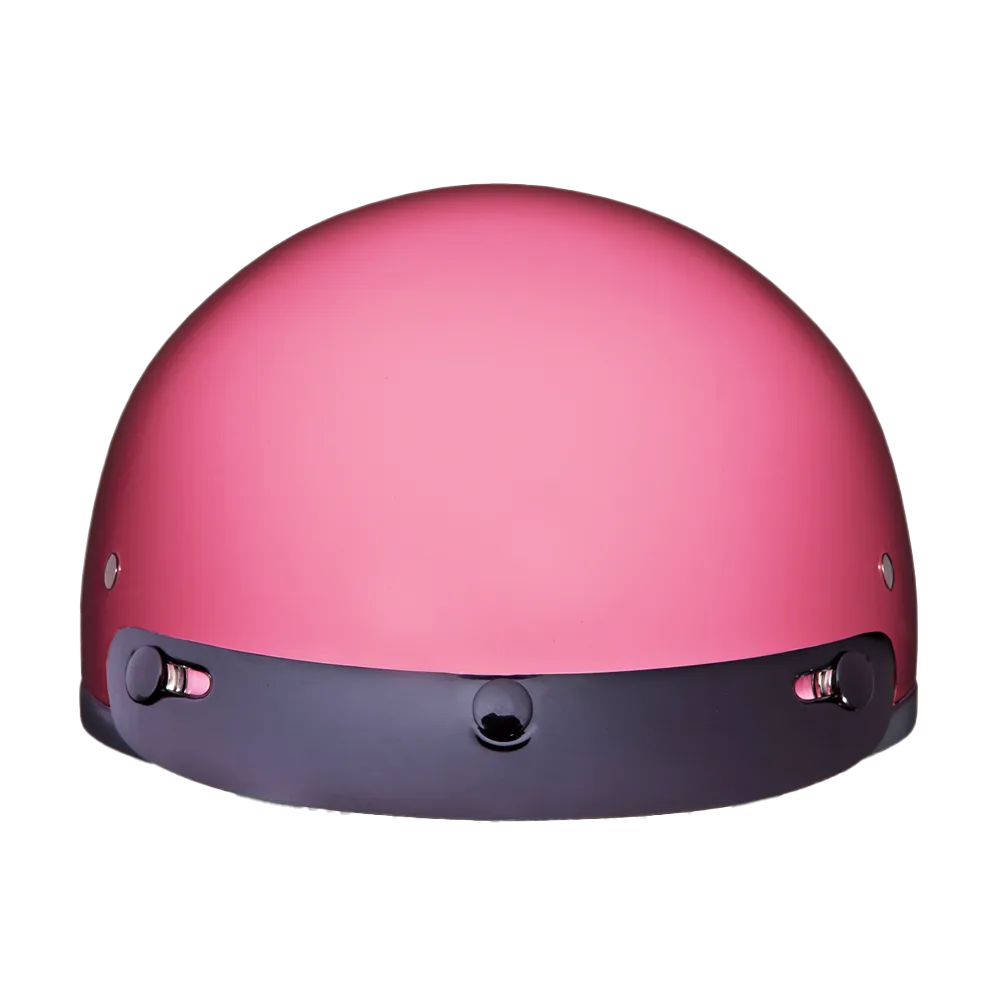 DOT Approved Daytona Skull Cap Half Shell Motorcycle Helmet - Beanie Style for Motorcycles, Cruisers, Scooters, and Mopeds - Hi-Gloss Pink
