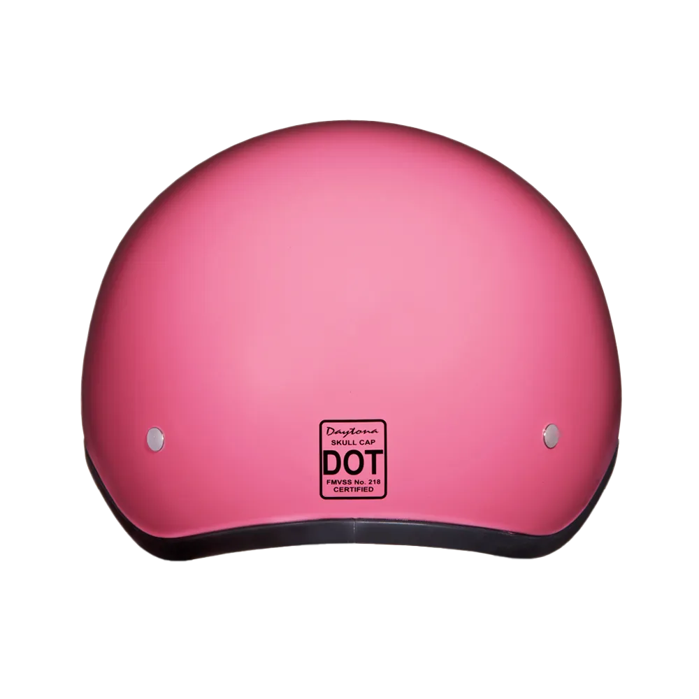 DOT Approved Daytona Skull Cap Half Shell Motorcycle Helmet - Beanie Style for Motorcycles, Cruisers, Scooters, and Mopeds - Hi-Gloss Pink