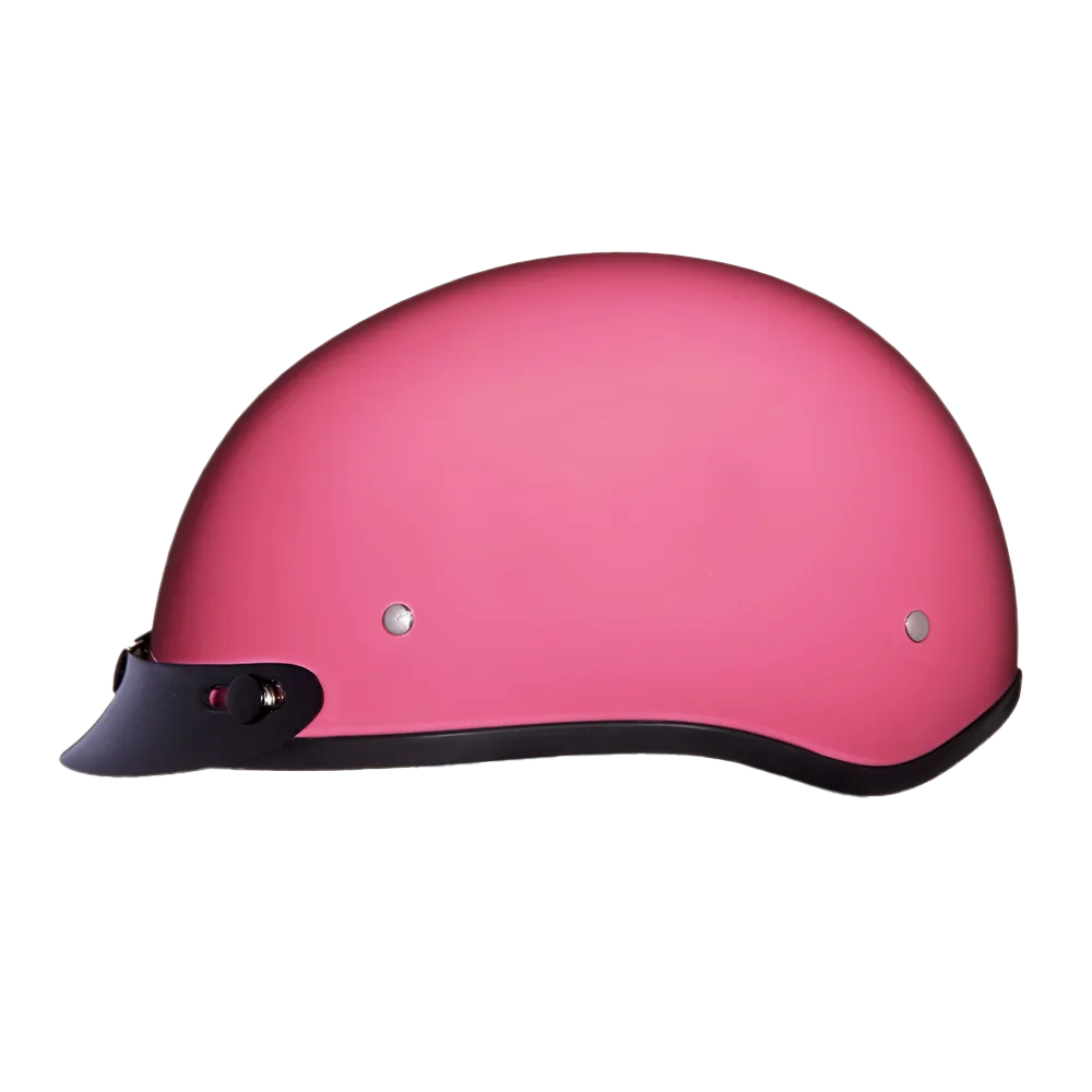 DOT Approved Daytona Skull Cap Half Shell Motorcycle Helmet - Beanie Style for Motorcycles, Cruisers, Scooters, and Mopeds - Hi-Gloss Pink