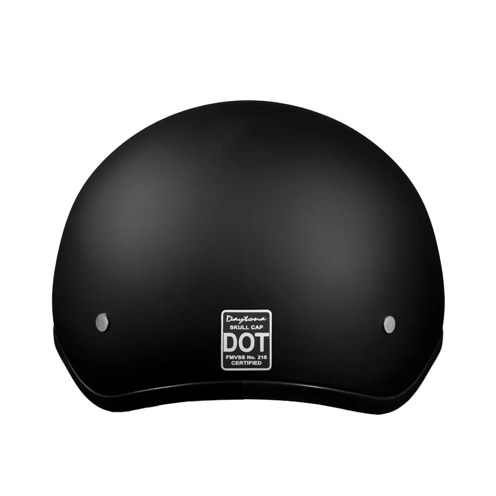 DOT Approved Daytona Skull Cap Half Shell Motorcycle Helmet - Beanie Style for Motorcycles, Cruisers, Scooters, and Mopeds W/O Visor- Dull Black
