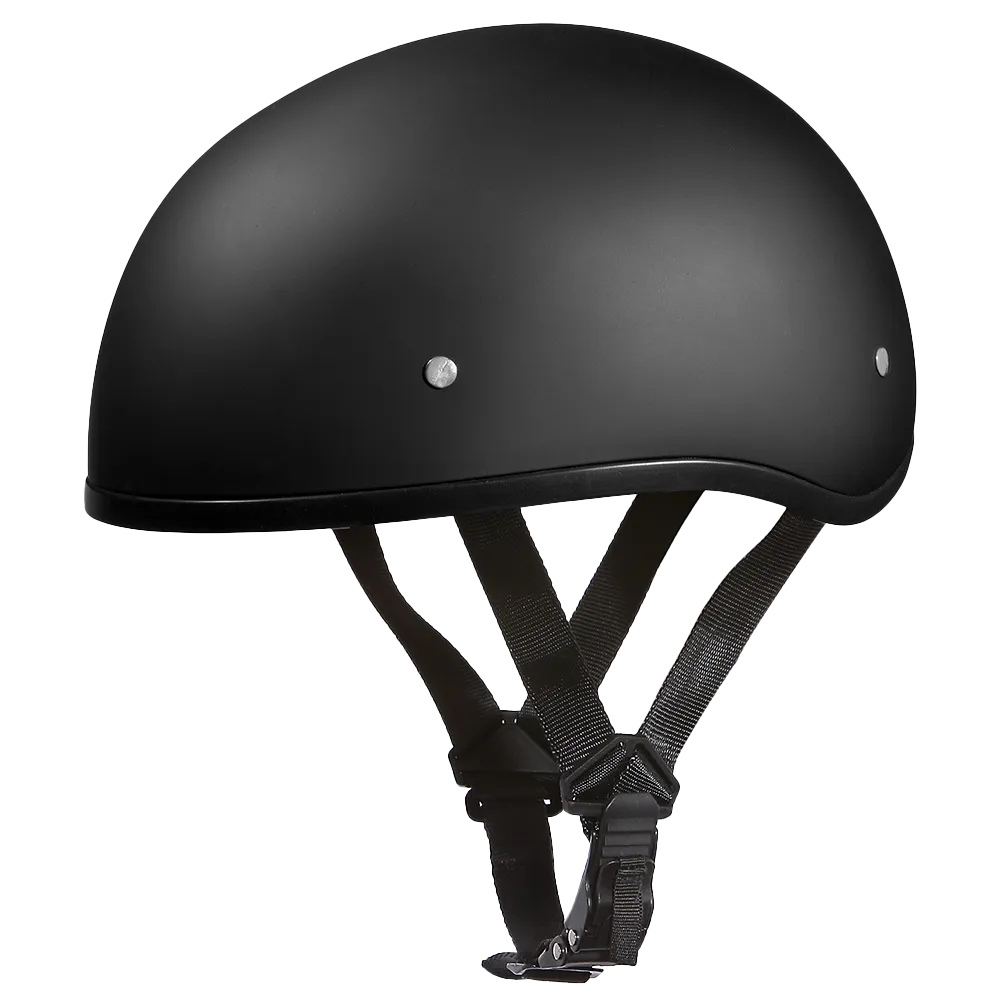 DOT Approved Daytona Skull Cap Half Shell Motorcycle Helmet - Beanie Style for Motorcycles, Cruisers, Scooters, and Mopeds W/O Visor- Dull Black
