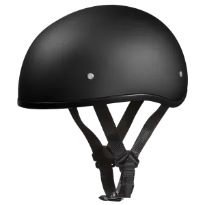 DOT Approved Daytona Skull Cap Half Shell Motorcycle Helmet - Beanie Style for Motorcycles, Cruisers, Scooters, and Mopeds W/O Visor- Dull Black