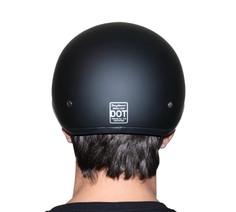 DOT Approved Daytona Skull Cap Half Shell Motorcycle Helmet - Beanie Style for Motorcycles, Cruisers, Scooters, and Mopeds W/O Visor- Hi-Gloss Black