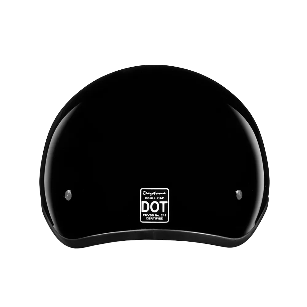 DOT Approved Daytona Skull Cap Half Shell Motorcycle Helmet - Beanie Style for Motorcycles, Cruisers, Scooters, and Mopeds W/O Visor- Hi-Gloss Black