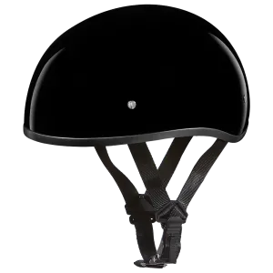 DOT Approved Daytona Skull Cap Half Shell Motorcycle Helmet - Beanie Style for Motorcycles, Cruisers, Scooters, and Mopeds W/O Visor- Hi-Gloss Black