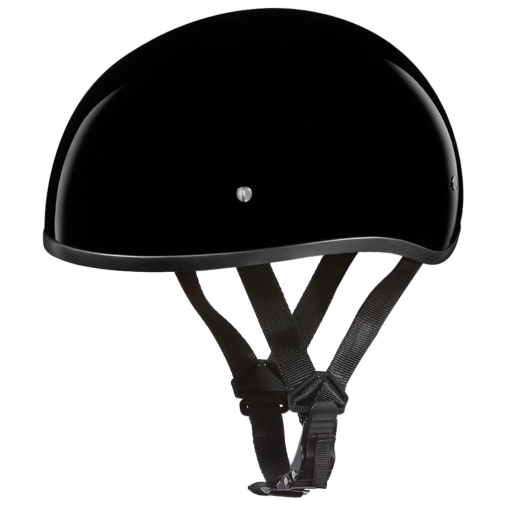 DOT Approved Daytona Skull Cap Half Shell Motorcycle Helmet - Beanie Style for Motorcycles, Cruisers, Scooters, and Mopeds W/O Visor- Hi-Gloss Black
