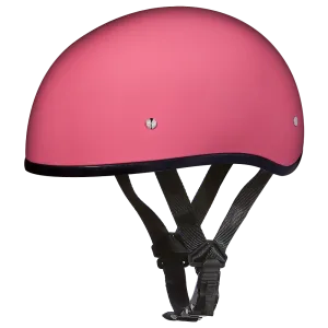 DOT Approved Daytona Skull Cap Half Shell Motorcycle Helmet - Beanie Style for Motorcycles, Cruisers, Scooters, and Mopeds W/O Visor- Hi-Gloss Pink