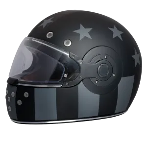 DOT Daytona Retro Full Face Motorcycle Helmet: Vintage Style for Men, Women, & Youth - W/ Captain America Stealth