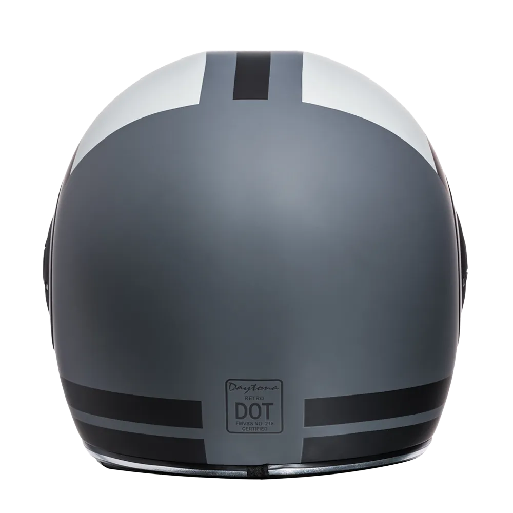 DOT Daytona Retro Full Face Motorcycle Helmet: Vintage Style for Men, Women, & Youth - W/ Racer