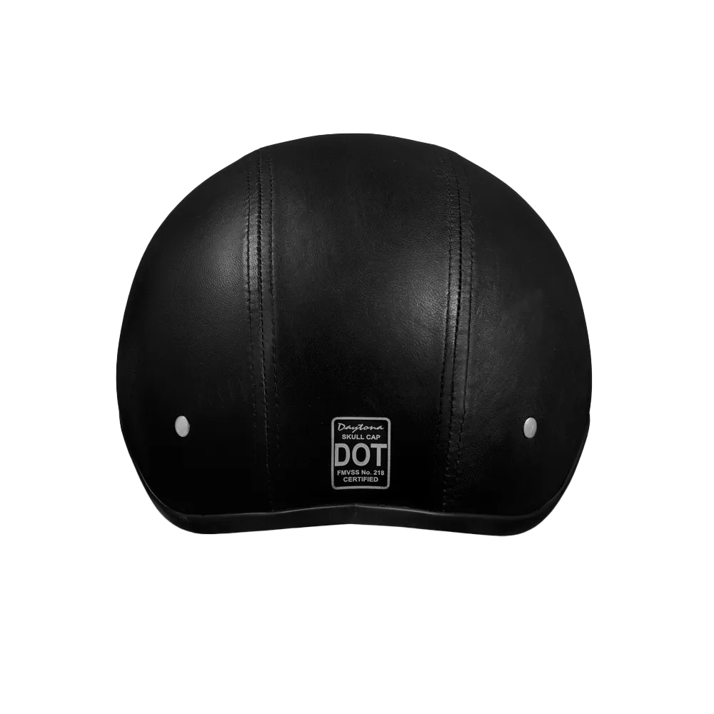 D.O.T. Daytona Skull Cap- Leather Covered