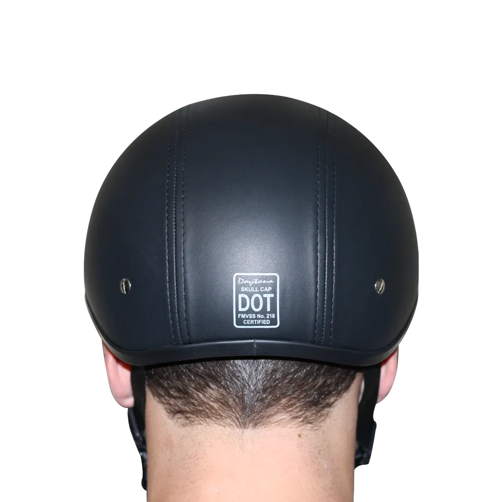 D.O.T. Daytona Skull Cap- Leather Covered