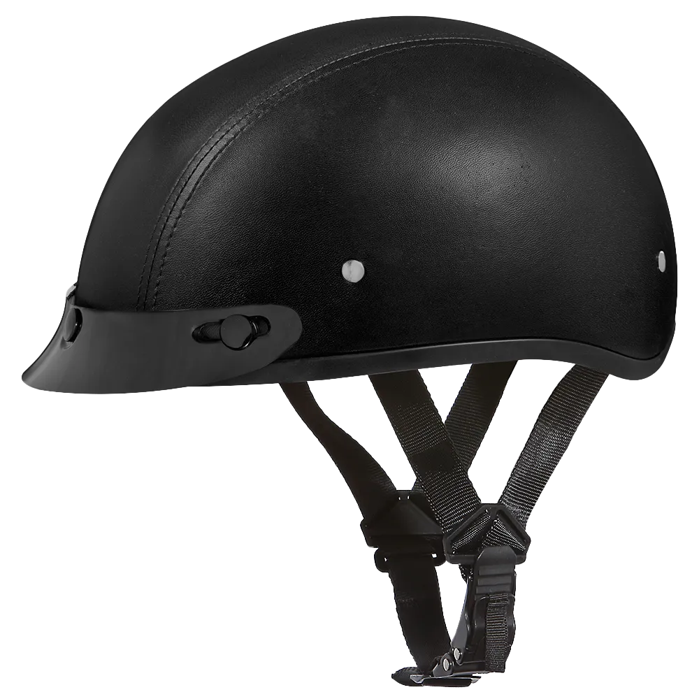 D.O.T. Daytona Skull Cap- Leather Covered