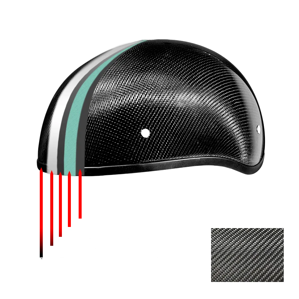 D.O.T. Daytona Skull Cap W/O Visor- Grey Carbon Fiber