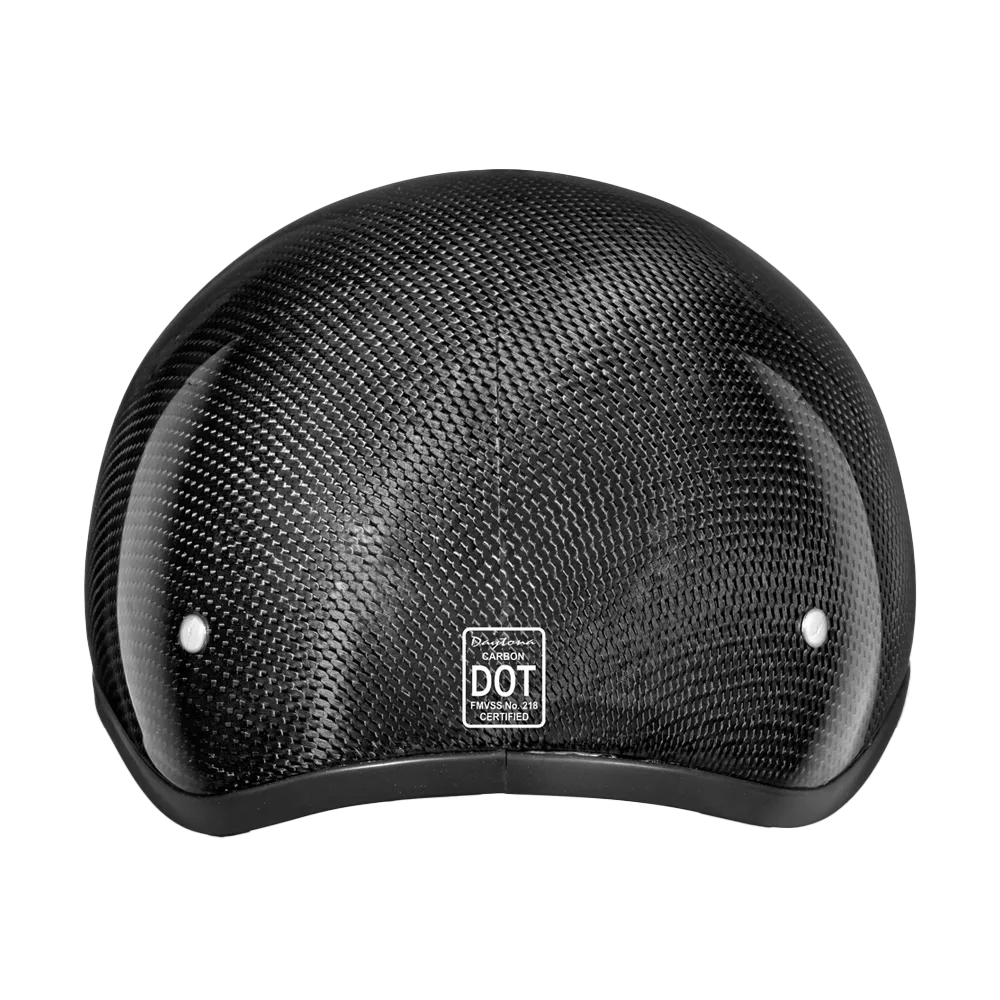D.O.T. Daytona Skull Cap W/O Visor- Grey Carbon Fiber