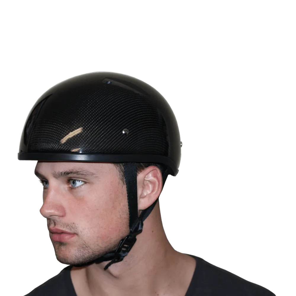 D.O.T. Daytona Skull Cap W/O Visor- Grey Carbon Fiber