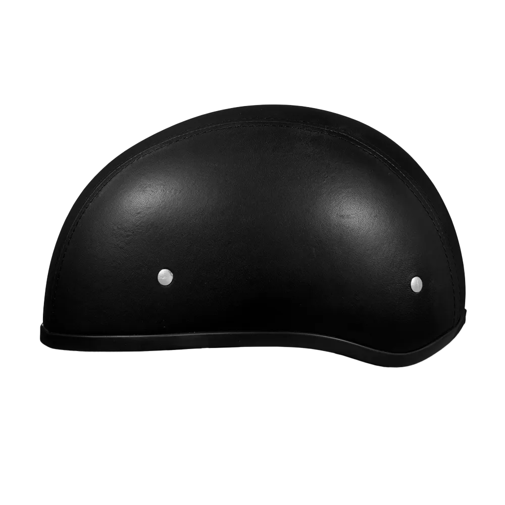 D.O.T. Daytona Skull Cap W/O Visor- Leather Covered