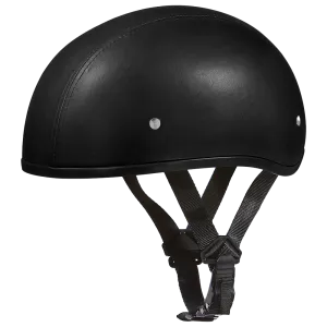 D.O.T. Daytona Skull Cap W/O Visor- Leather Covered