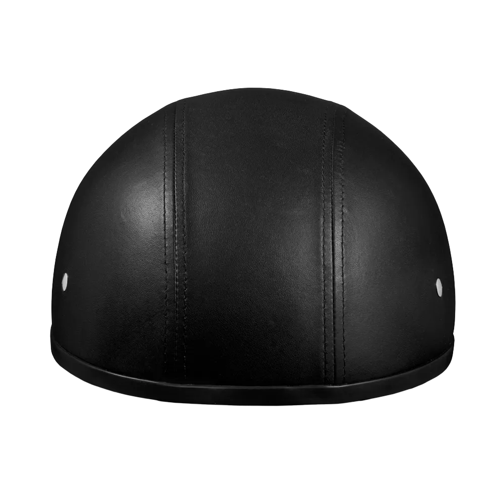 D.O.T. Daytona Skull Cap W/O Visor- Leather Covered