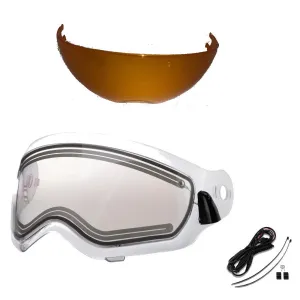 Electric Snow Shield with Cord and amber smoke shield for 509 Delta R3L Helmets