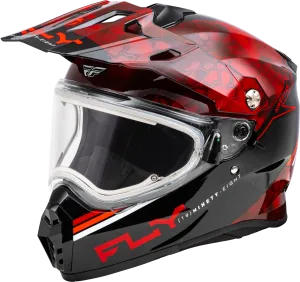 Fly Racing Trekker Conceal Snow Helmet Red Electric Shield
