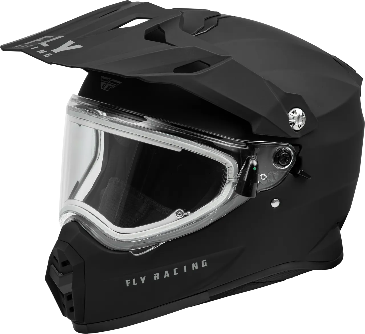 Fly Racing Trekker Snow Helmet Matte Black Electric Shield