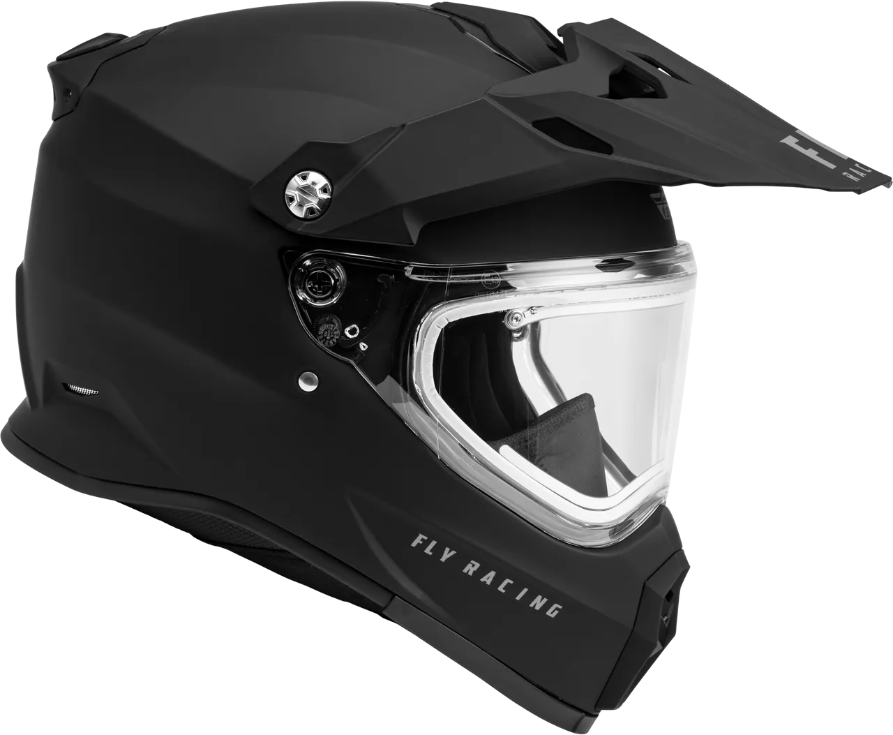 Fly Racing Trekker Snow Helmet Matte Black Electric Shield