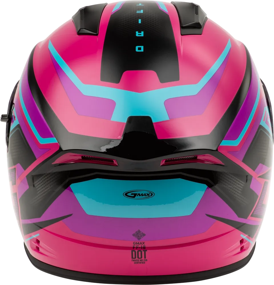 Gmax FF-18 Full Face Bluetooth Helmet Drift Graphic Pink/Blue/Black