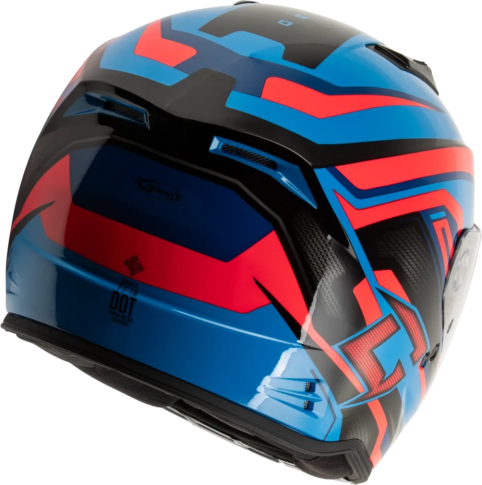 Gmax FF-18 Full Face Helmet Drift Graphic Black/Blue/Red