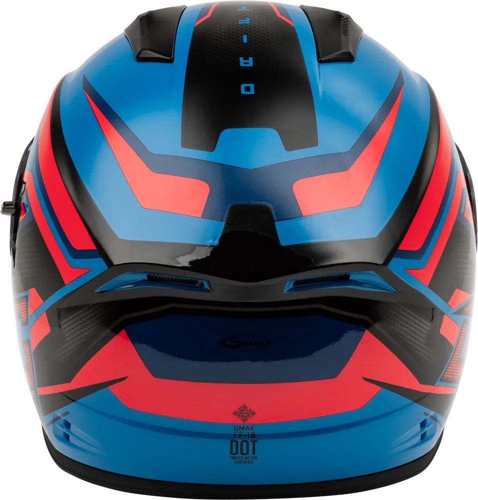 Gmax FF-18 Full Face Helmet Drift Graphic Black/Blue/Red