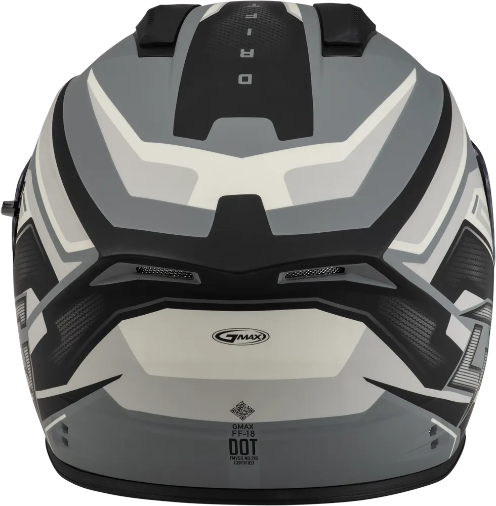 Gmax FF-18 Full Face Helmet Drift Graphic Grey/Silver/Black