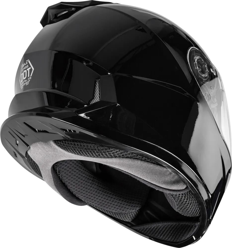 Gmax FF-49S Full Face Snow Helmet Gloss Black Electric Shield Cord