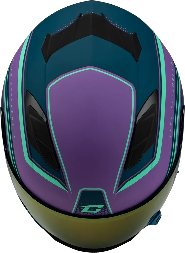 Gmax FF-98 Full Face Helmet Aftershock Purple/Blue Matte