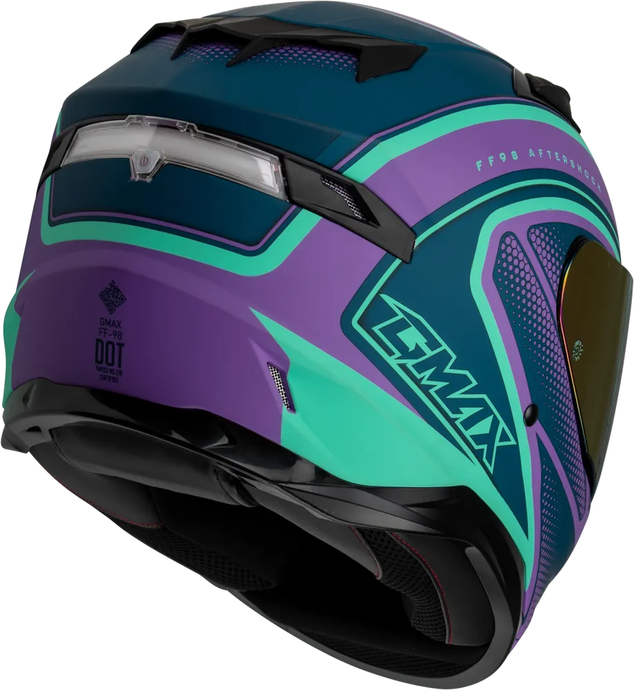 Gmax FF-98 Full Face Helmet Aftershock Purple/Blue Matte