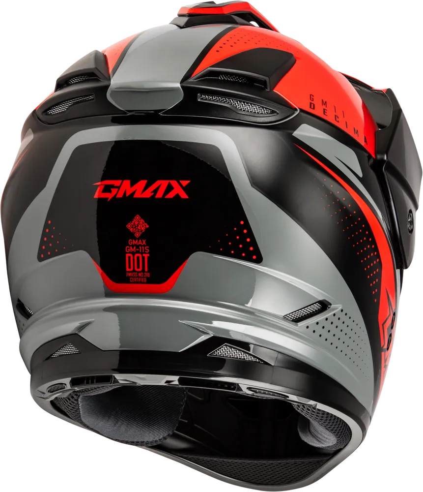 Gmax GM-11 Helmet Decima Graphic Black/Red/Grey